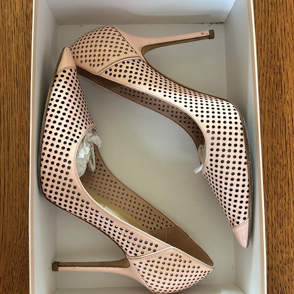 JIMMY COO Perf Enamel Patent - COLOR LYCHEE/Ligh Pink - Well Loved - SAKS